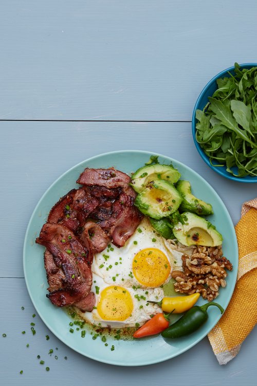 Plocktallrik med bacon och avokado