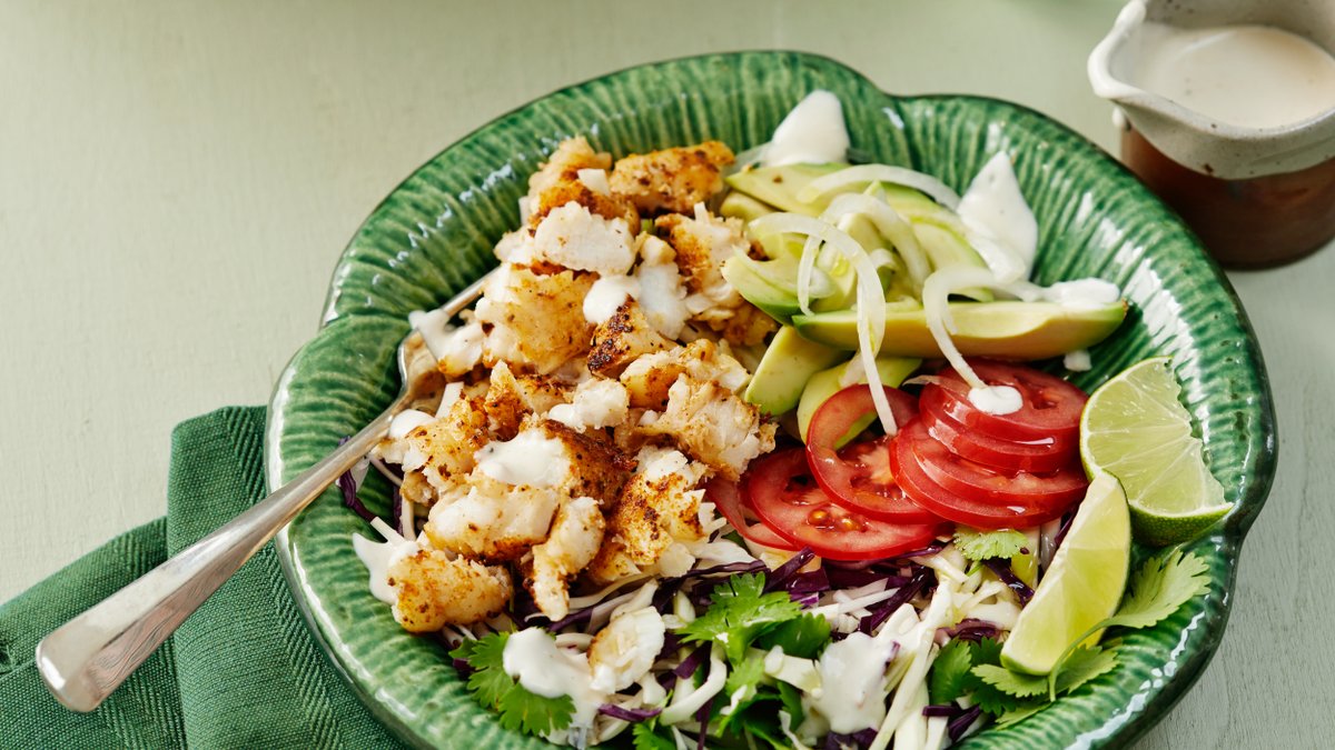 Taco bowl med fisk