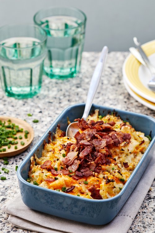 Blomkålsgratäng med bacon