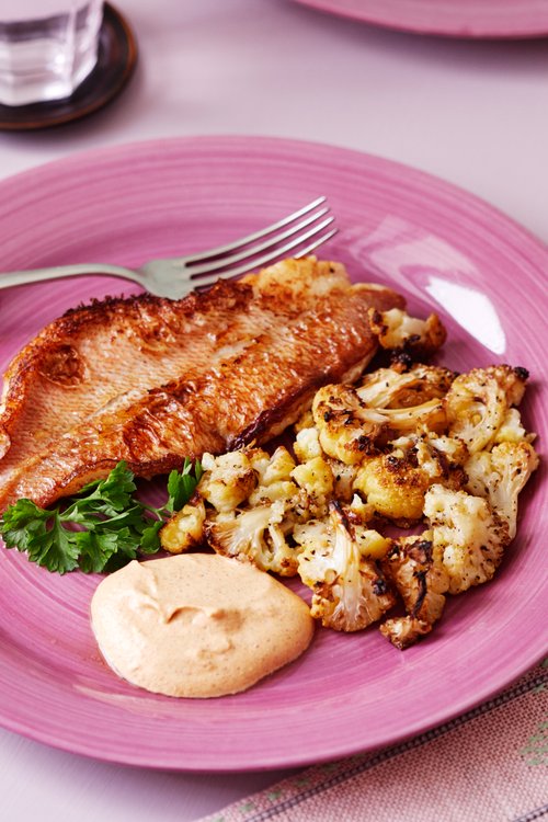 Smörstekt fisk med tandoorisås