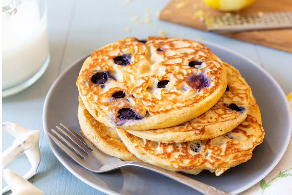 Glutenfria blåbärspannkakor