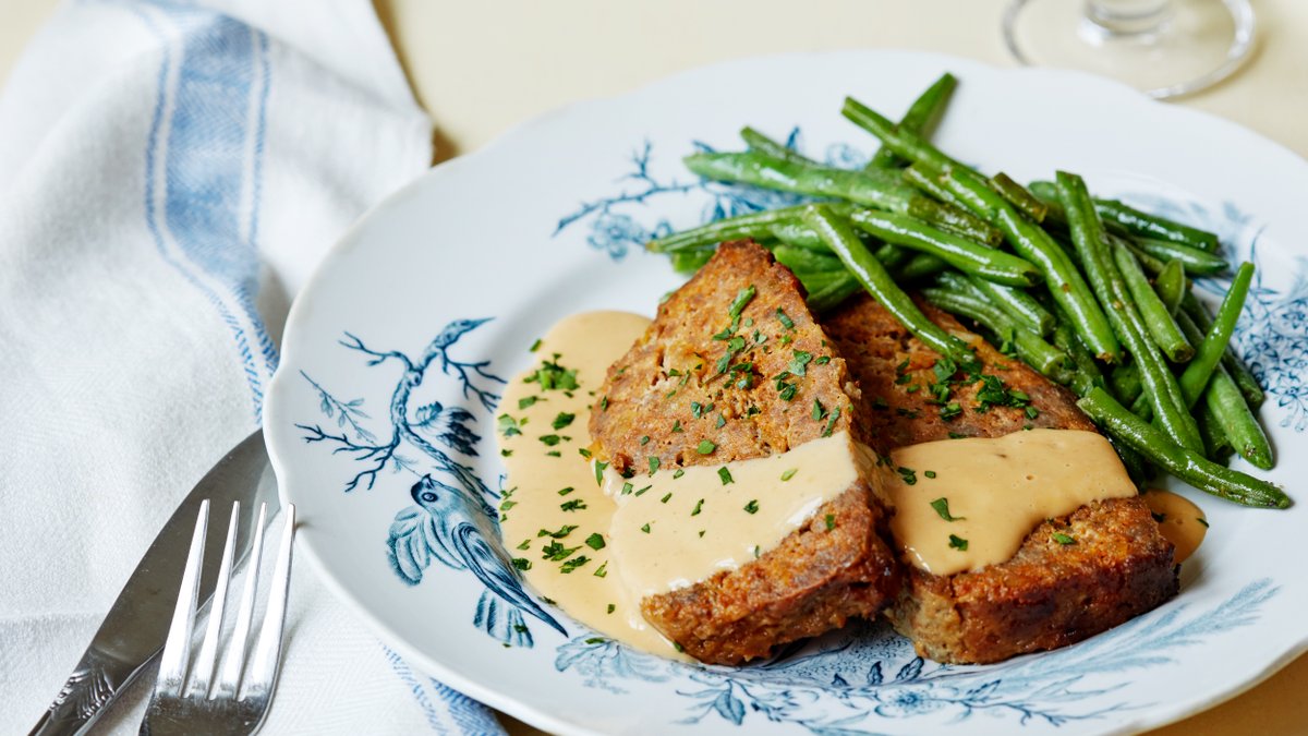 Köttfärslimpa med haricots verts