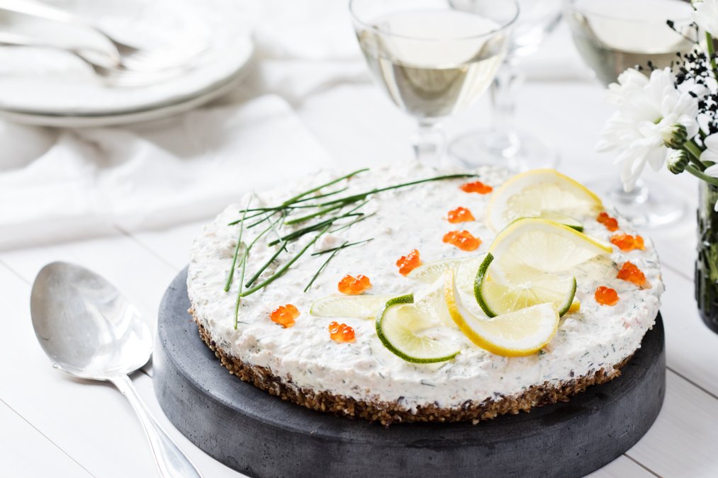 Räkcheesecake med fröbotten