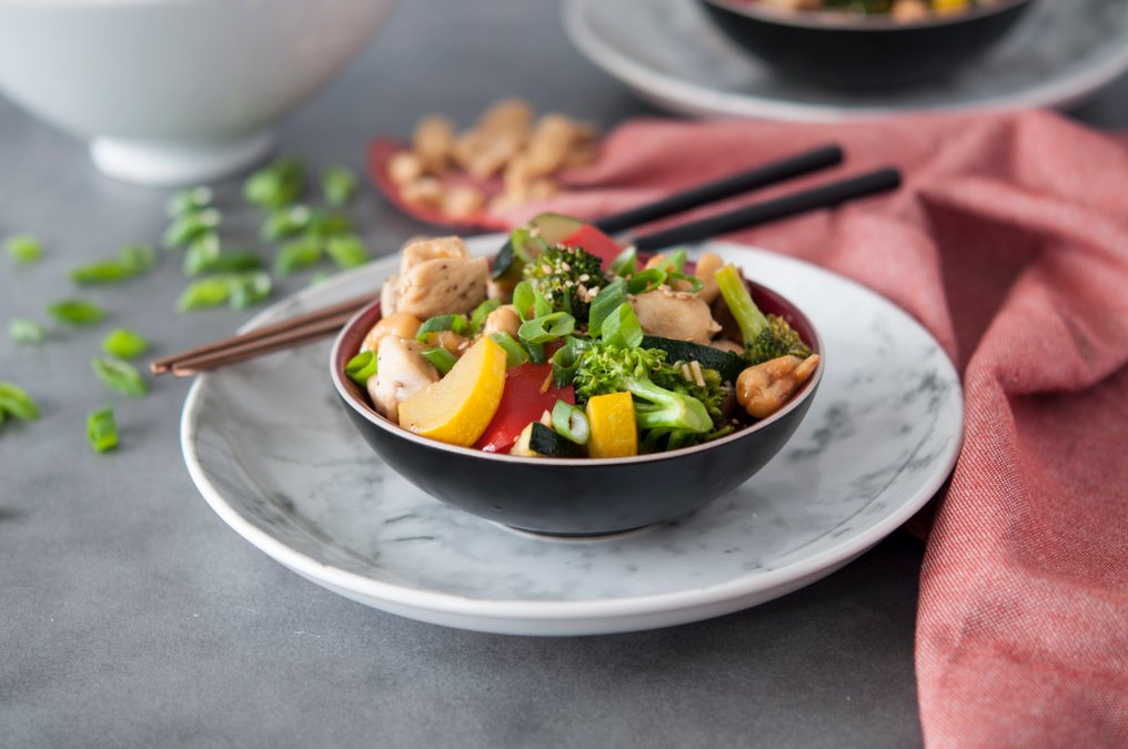 Wok med kyckling och cashewnötter