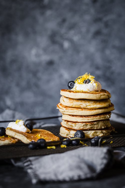 Amerikanska LCHF-pannkakor med ricotta och citron