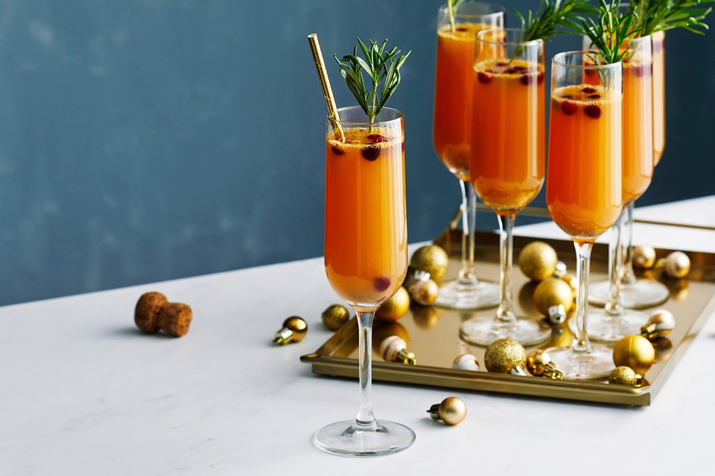 Mimosas med tranbär och grapefrukt