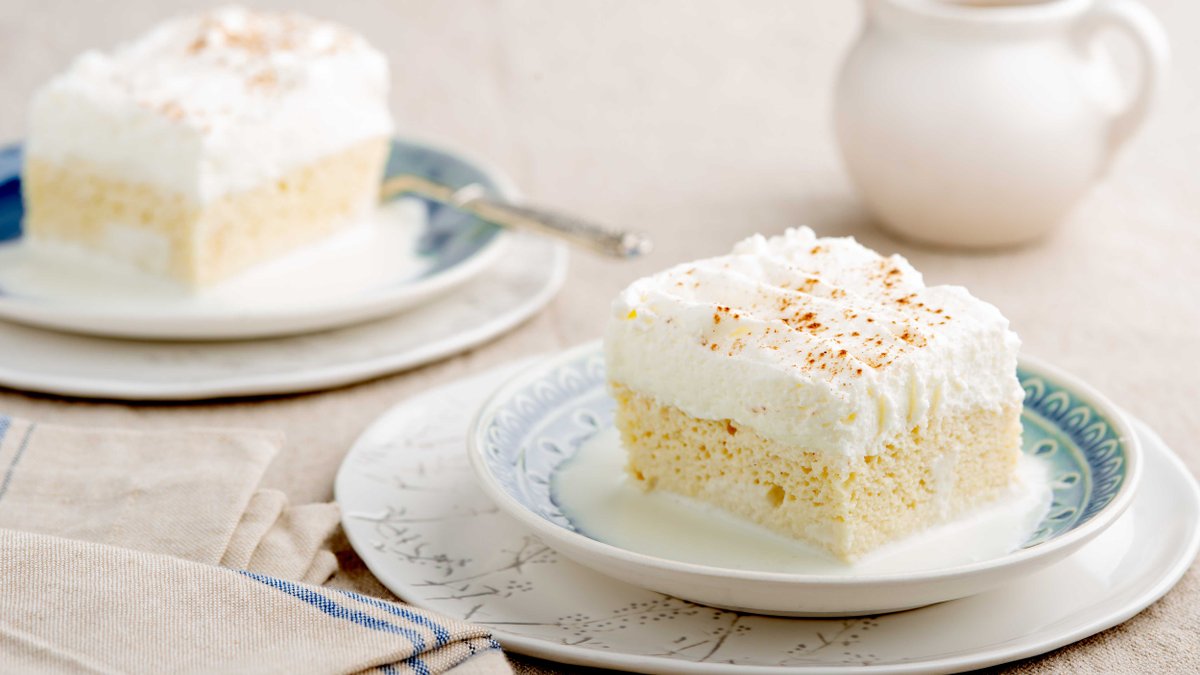 Sockerfri tres leches-tårta