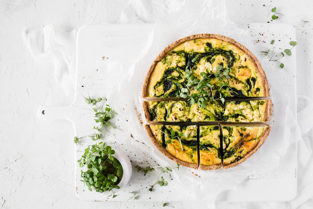 LCHF-paj med spenat och fetaost