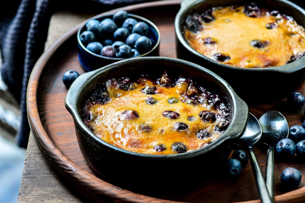 Ugnsgratinerad mascarpone med blåbär