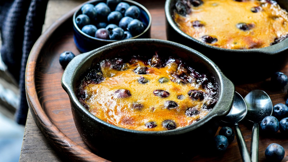 Ugnsgratinerad mascarpone med blåbär