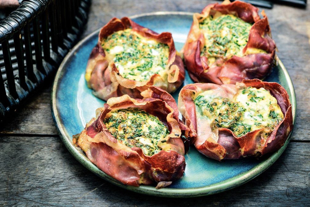 LCHF-minipajer med prosciutto