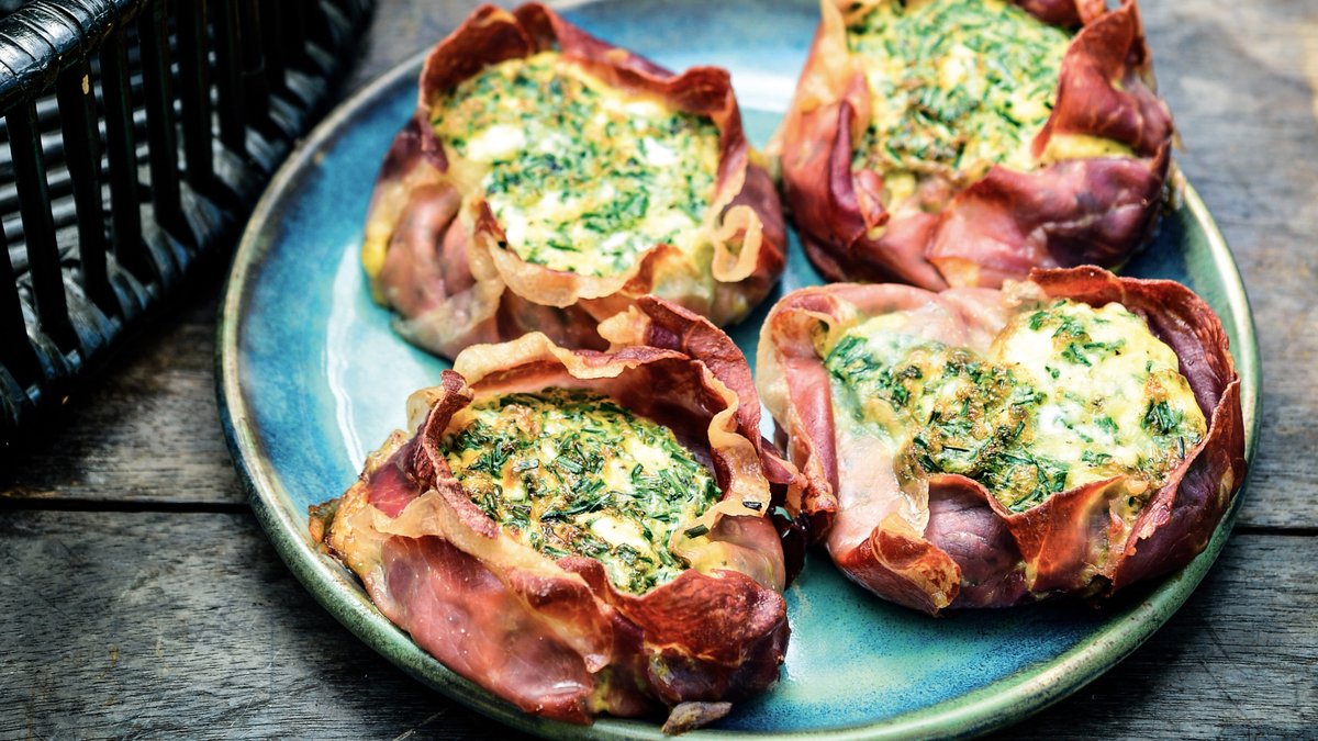 LCHF-minipajer med prosciutto