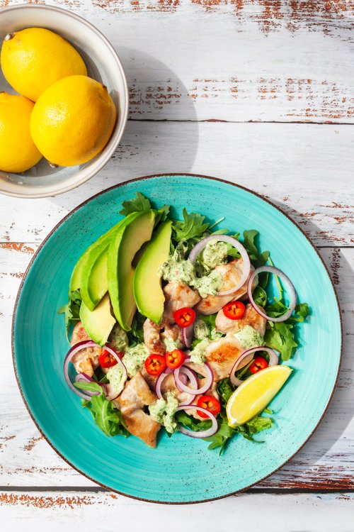 Kycklingsallad med krämig chimichurridressing