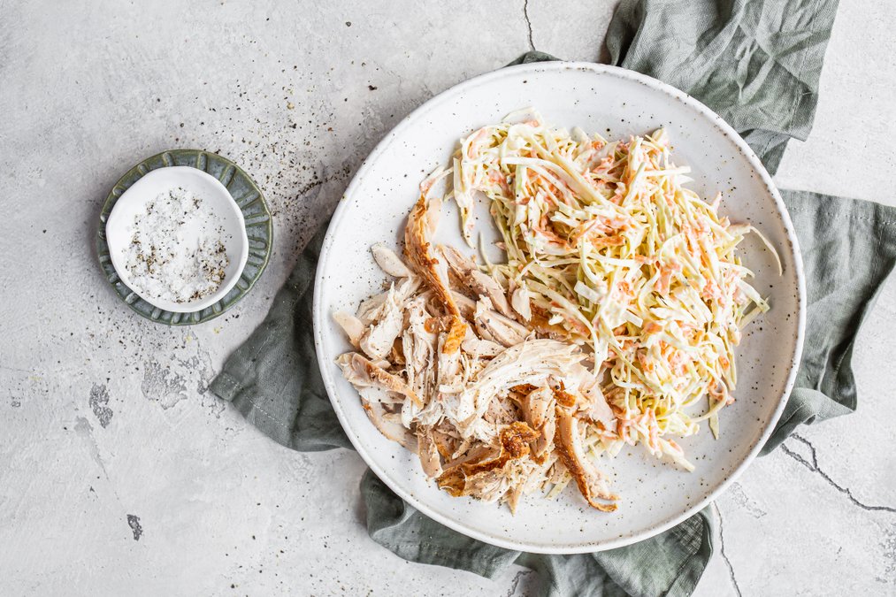 Grillad kyckling med läcker coleslaw