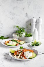 Stekt torsk med salsa och fetaost
