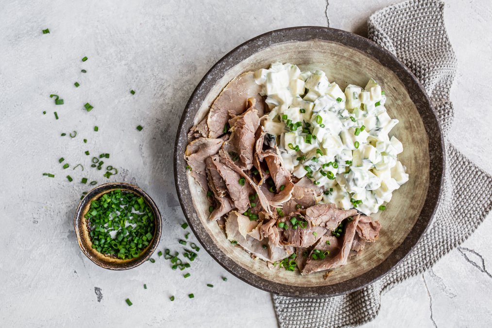 Rostbiff med falsk potatissallad