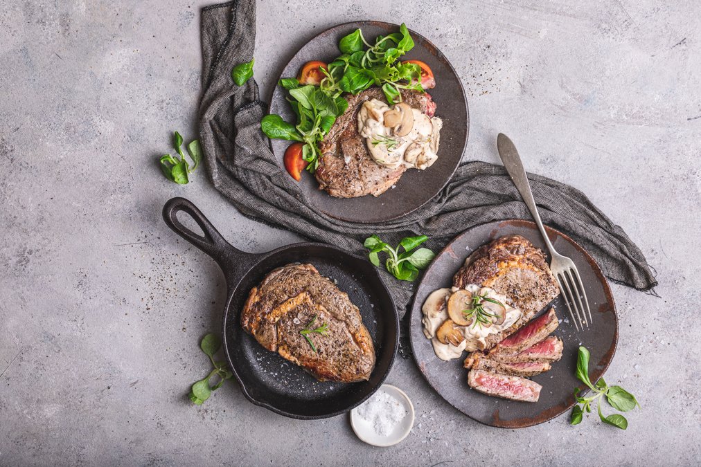 Entrecôte med svampsås