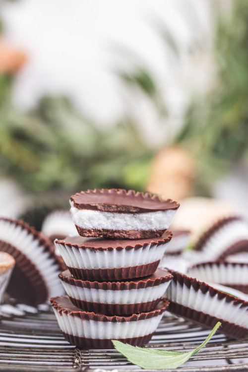 Praliner med choklad och pepparmint