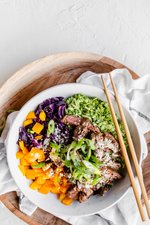 LCHF-bowl med biff och broccoliris