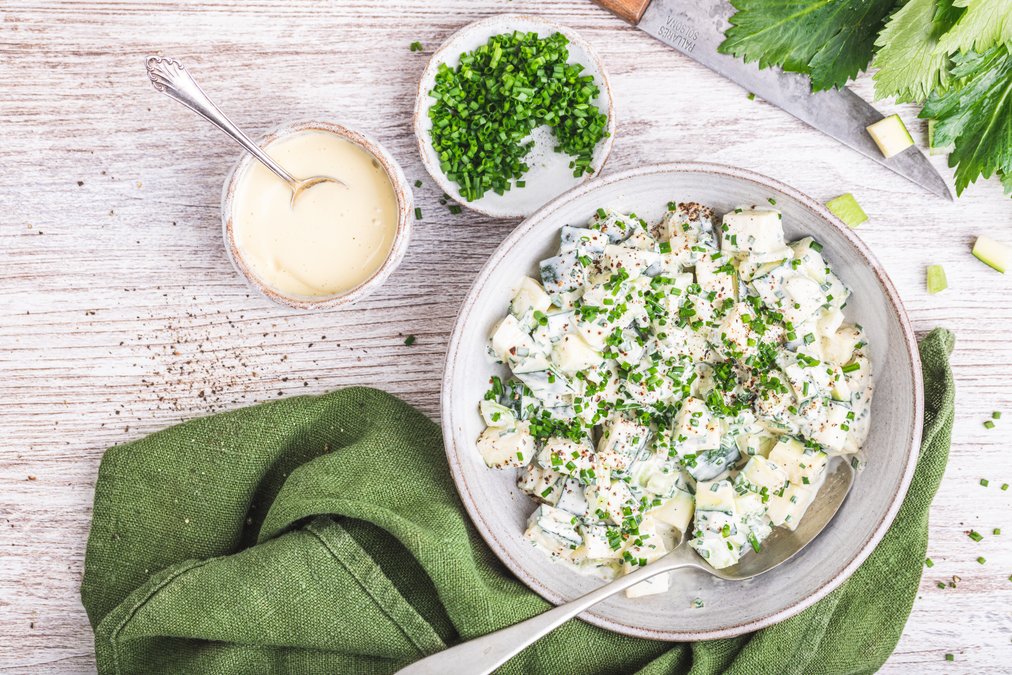 Falsk potatissallad med zucchini