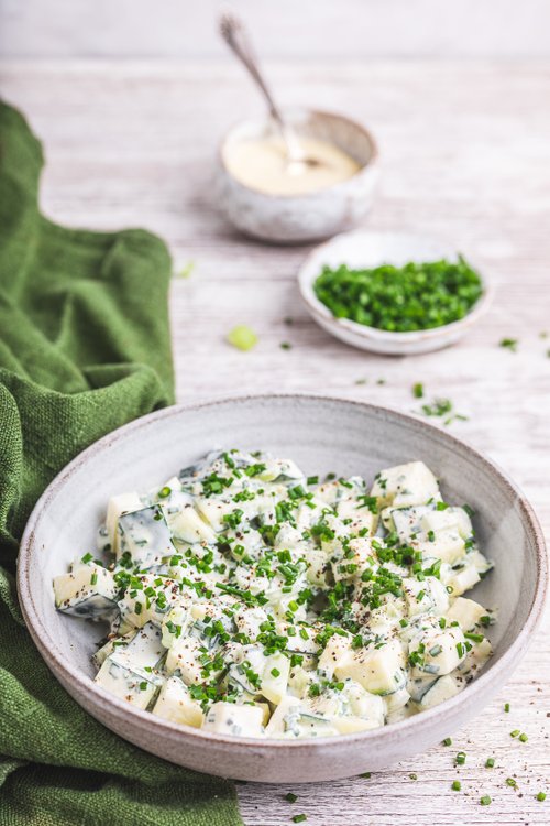 Falsk potatissallad med zucchini