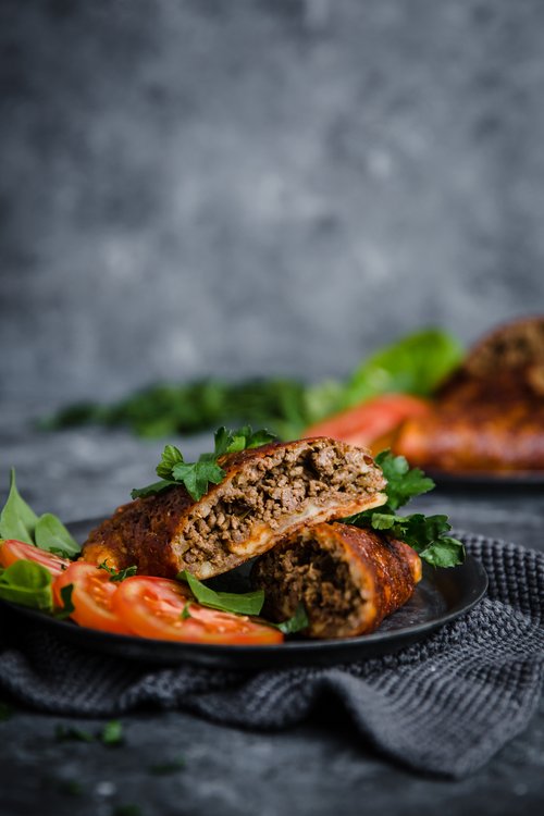 Ostburritos med nötfärsfyllning