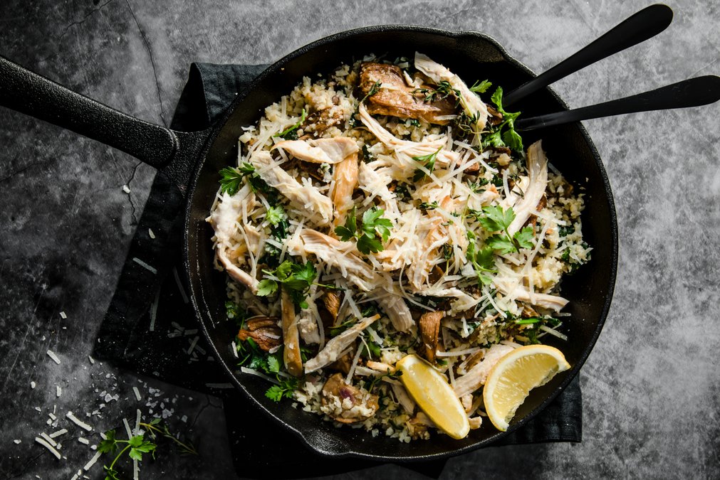 Kycklingrisotto med svamp och parmesan