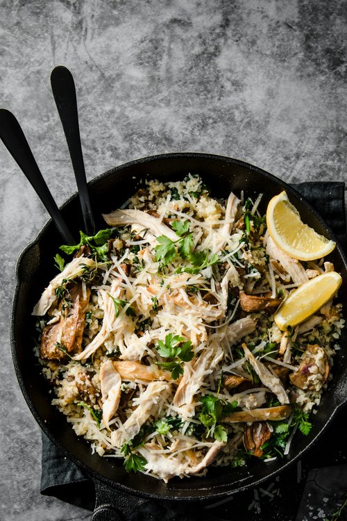Kycklingrisotto med svamp och parmesan