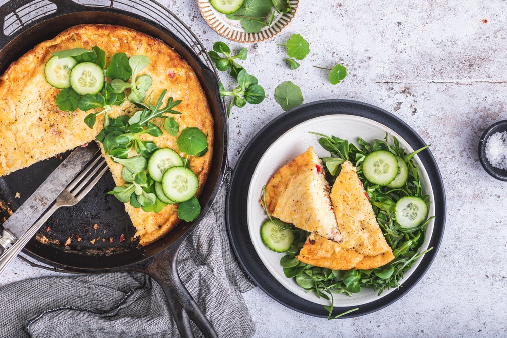 Frittata med parmesan och bacon