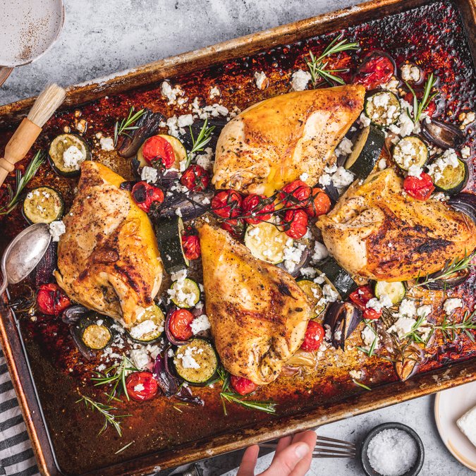 Toskansk kyckling med zucchini och tomat
