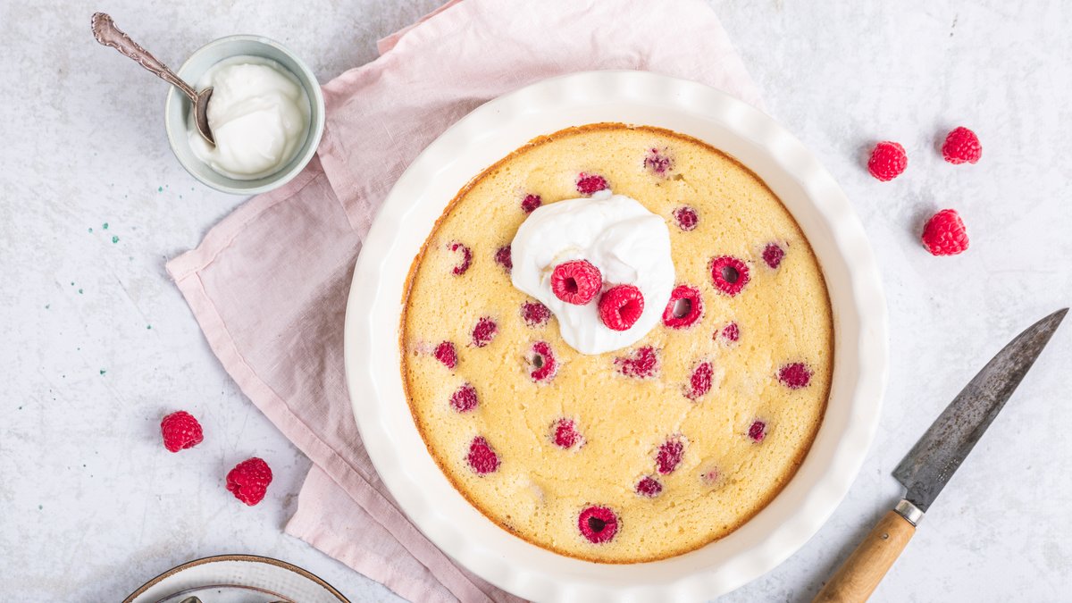 Sockerfri hallonclafoutis