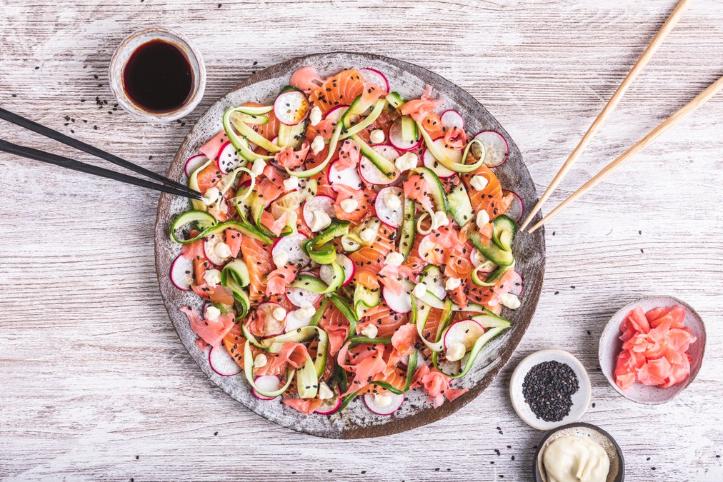 Sashimitallrik med wasabimajo