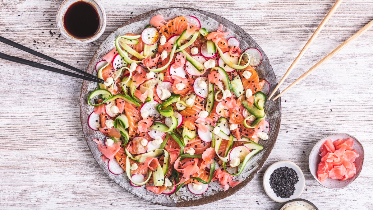 Sashimitallrik med wasabimajo