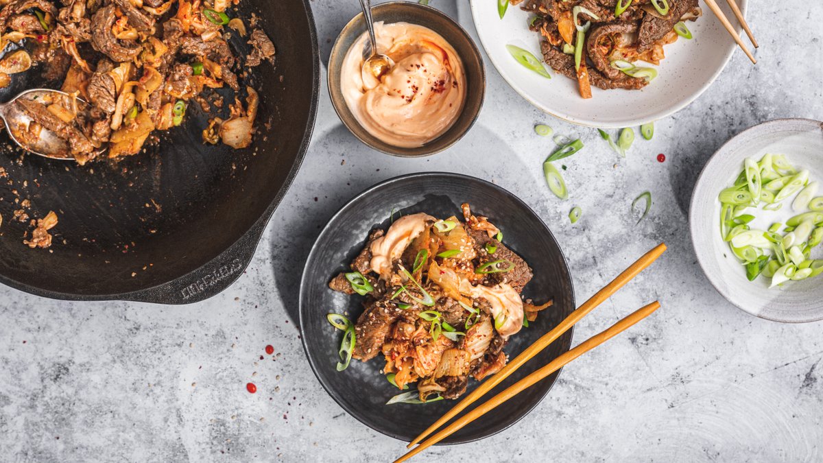 Biffwok med kimchi