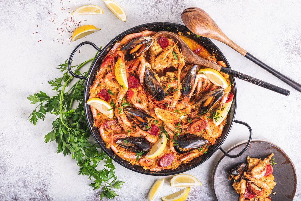 Paella med blomkålsris
