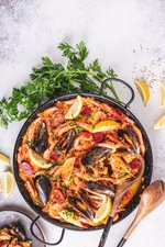 Paella med blomkålsris