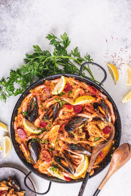 Paella med blomkålsris