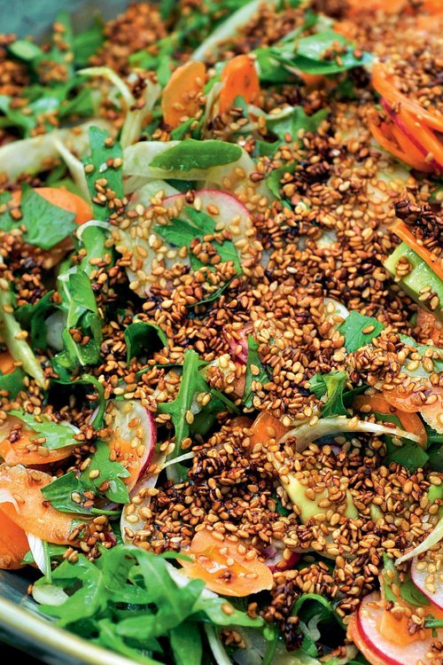 Avokadosallad med fänkål och rädisor