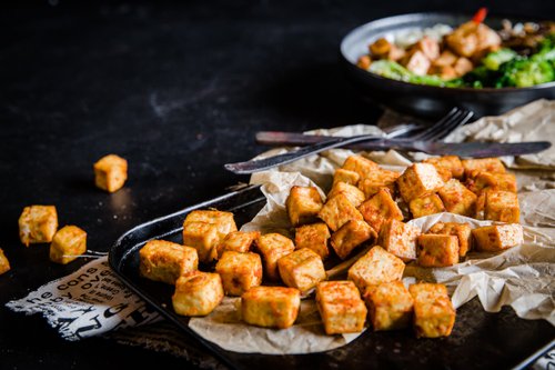 Krispig ketotofu