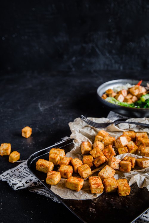 Krispig ketotofu
