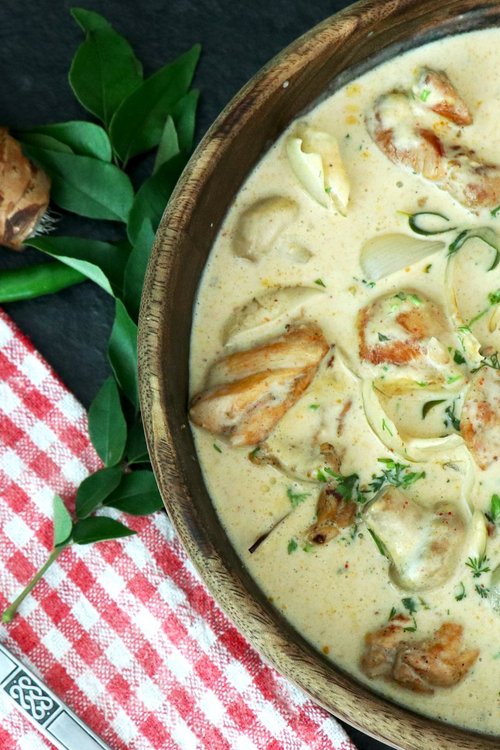 Kerala kycklinggryta med curry och kokosgrädde