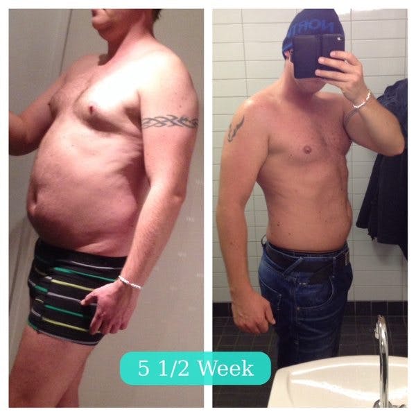 5 weeks dieting before and after