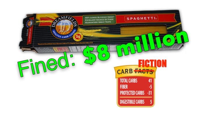 The Dreamfields pasta fraud finally results in an  million dollar fine!