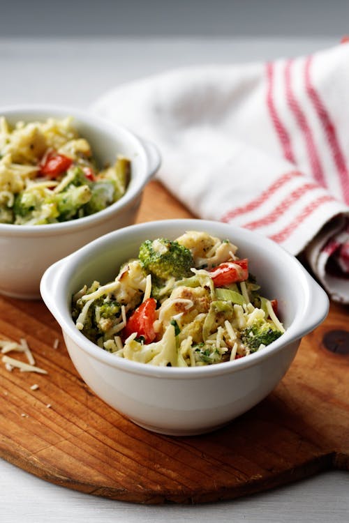 Broccoli and cauliflower in cheese