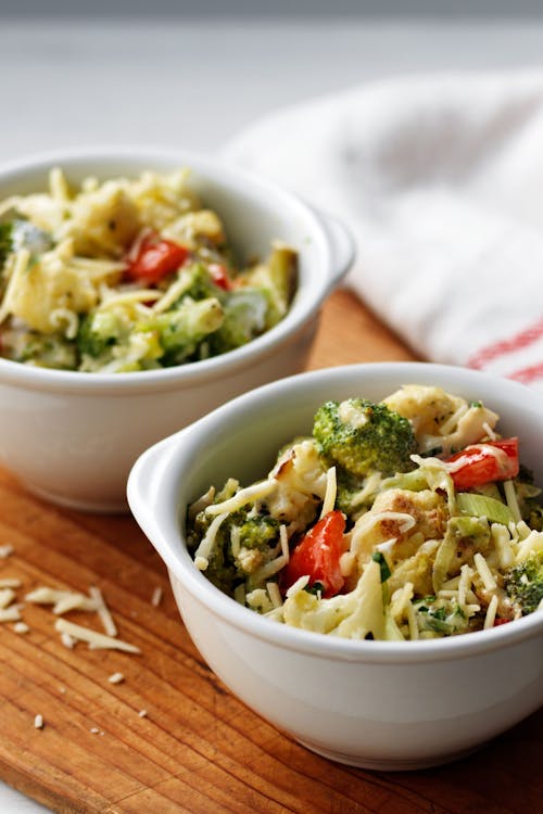 Broccoli and cauliflower in cheese
