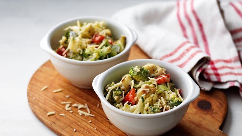 Broccoli and cauliflower in cheese