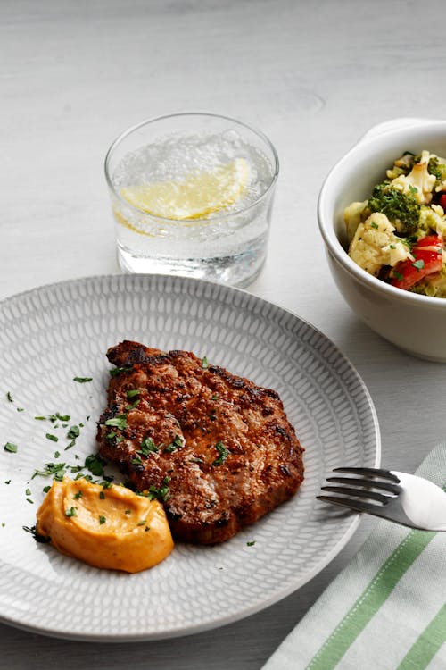 Chops marinated in red pesto