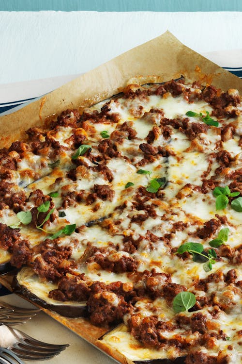 Low carb eggplant pizza