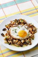 Low carb eggplant hash with eggs