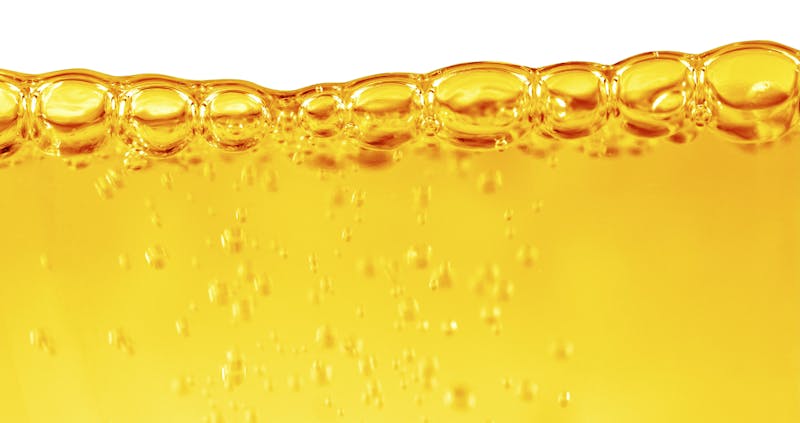 Oil with air bubbles at the white background